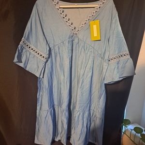 Denim looking dress.  Country western style